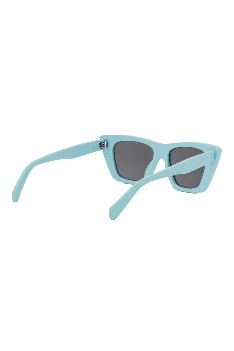 Bold 3 Dots 51mm Cat Eye Sunglasses, Alternate, color, SHINY LIGHT BLUE / SMOKE