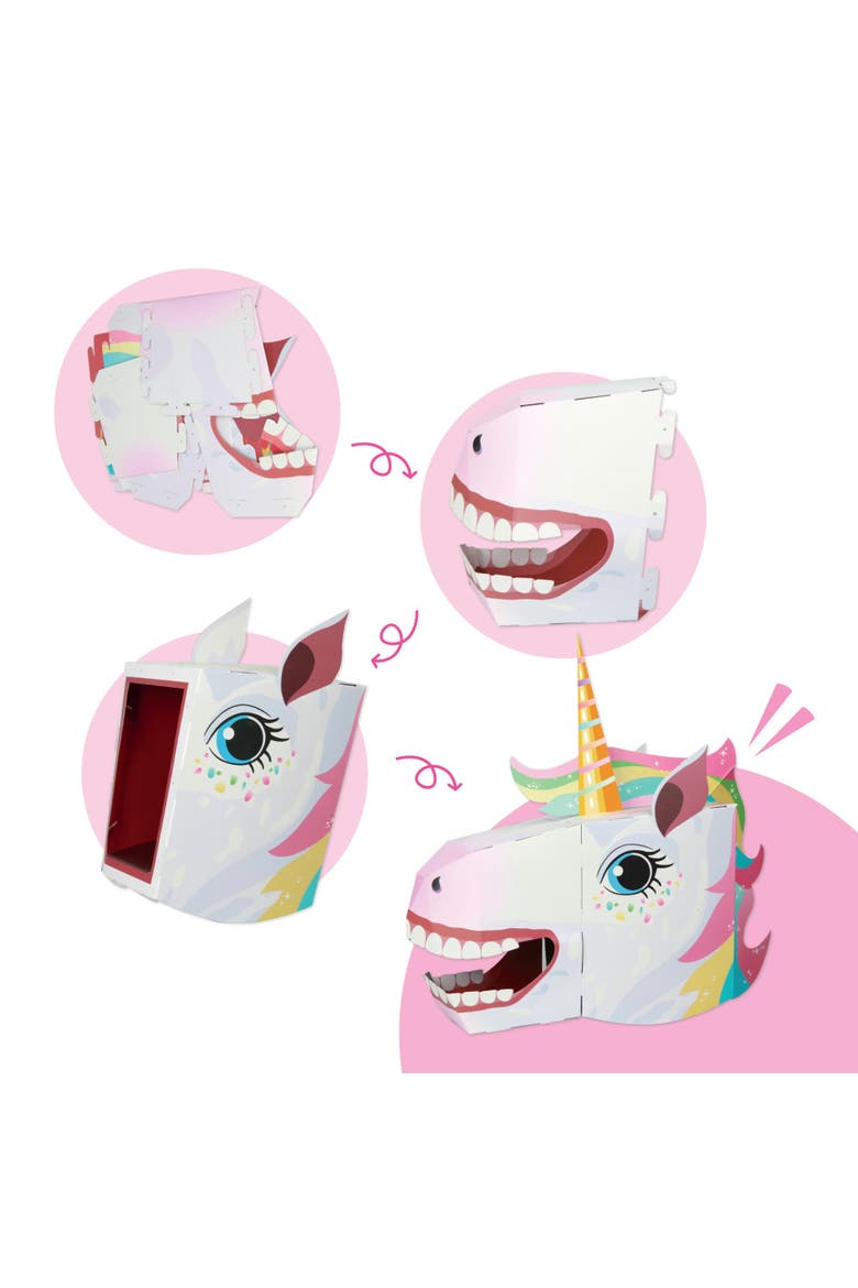 3D Unicorn Mask Craft for Kids (2 Pack), Fun & Easy Diy Activity for Creative Play, Alternate, color, White