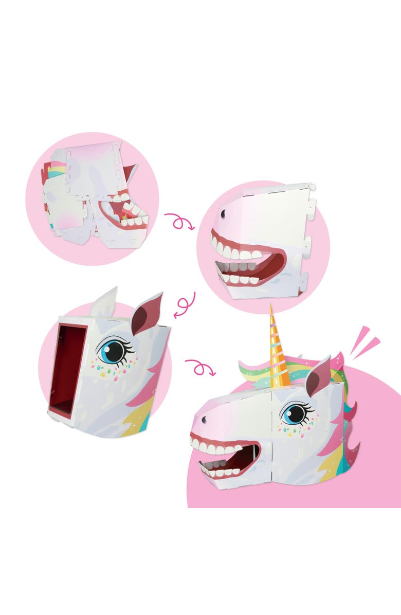 3D Paper Mask 3D Unicorn Mask Craft for Kids (2 Pack), Fun & Easy Diy Activity for Creative Play, Alternate, color, White