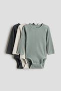 H&M 3-pack Ribbed Bodysuits