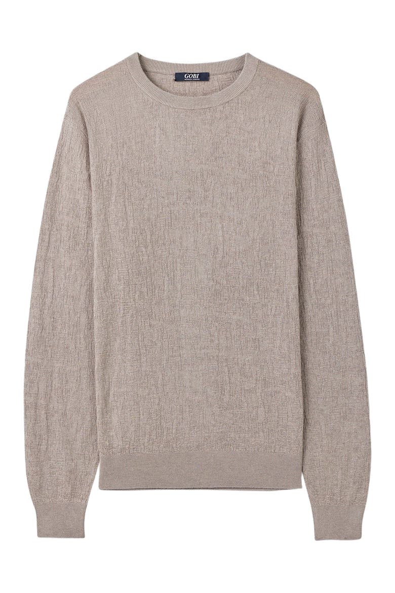Lightweight Silk Cashmere Textured Sweater, Alternate, color, nomad