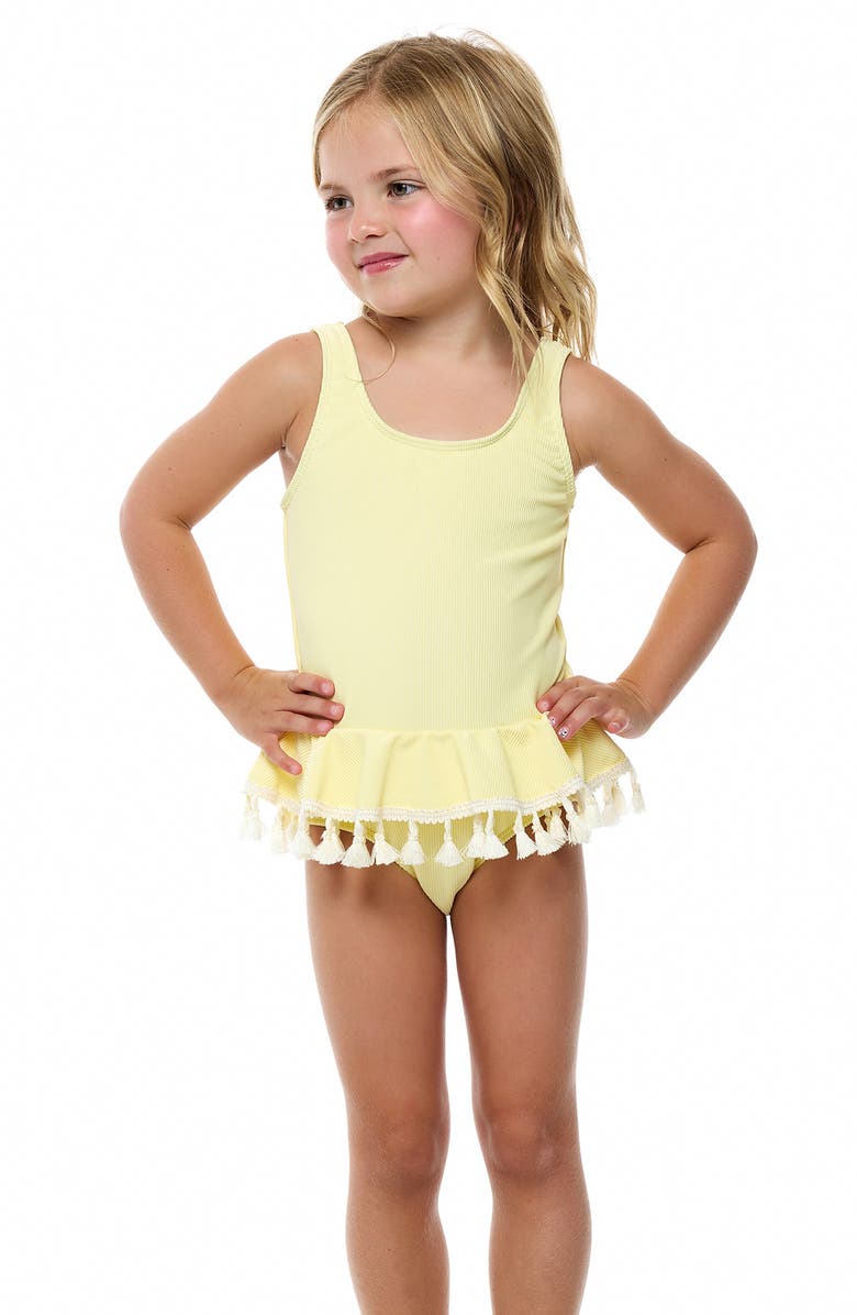 Beach Lingo Kids' Ruffle One-Piece Swimsuit, Main, color, 