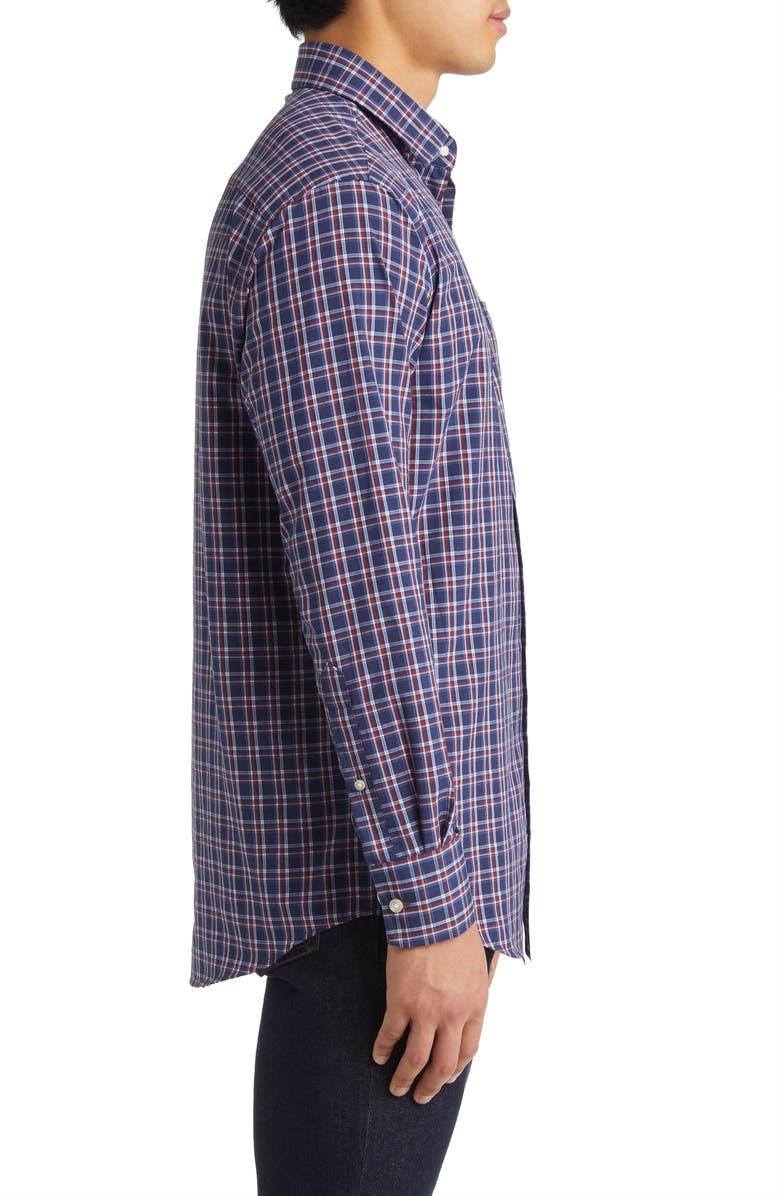 Peter Millar Sylvan Check Performance Poplin Button-Up Shirt, Alternate, color, 