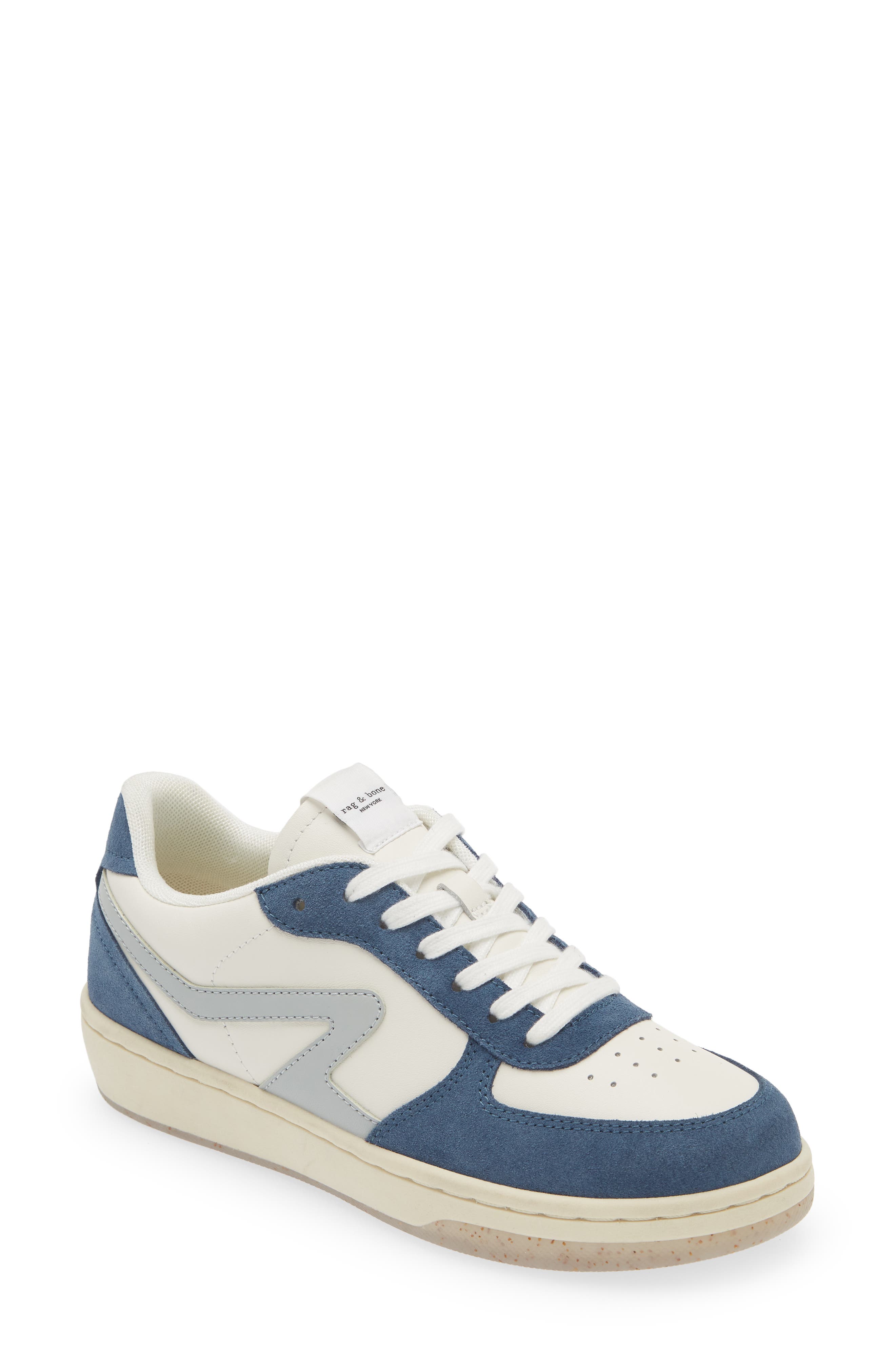 Retro Court Sneaker, Main, color, OFF WHITE/ BLUE