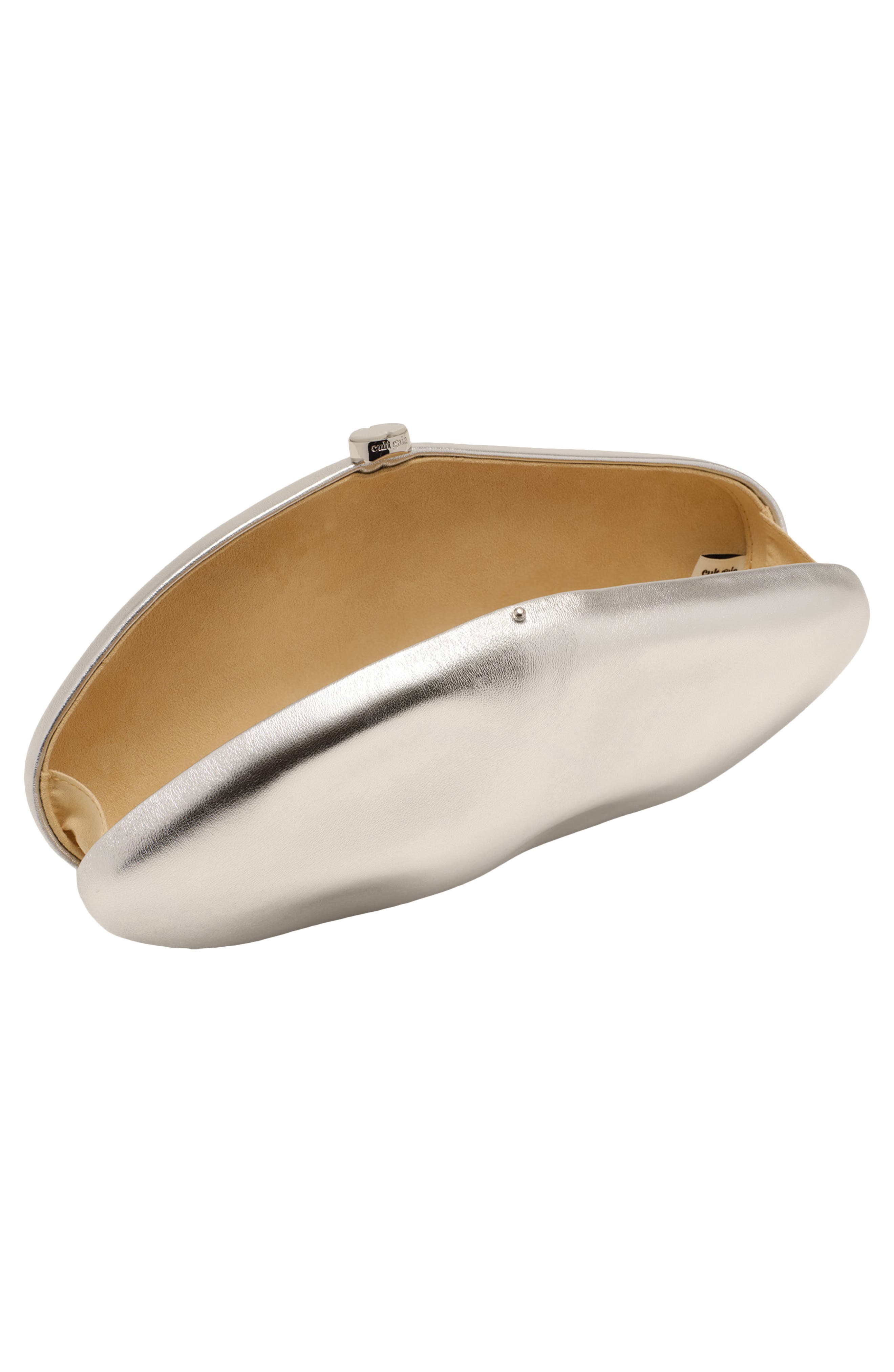 The Caldera Leather Clutch, Alternate, color, SILVER