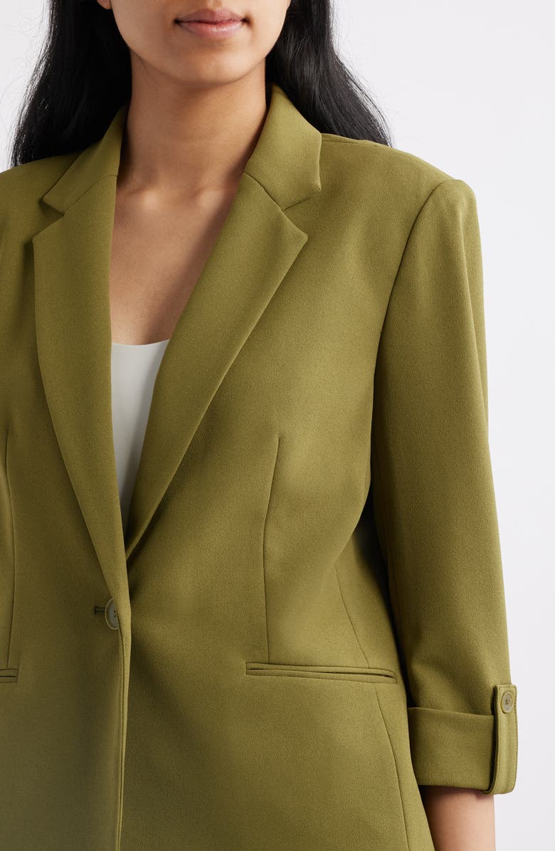 AK ANNE KLEIN Roll-Tab Sleeve Jacket, Alternate, color, Bay Leaf