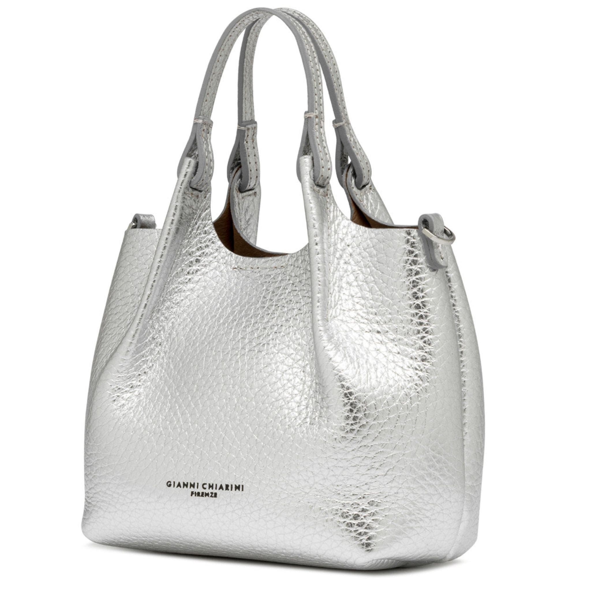 Dua Leather Mini Hobo Bag, Alternate, color, silver