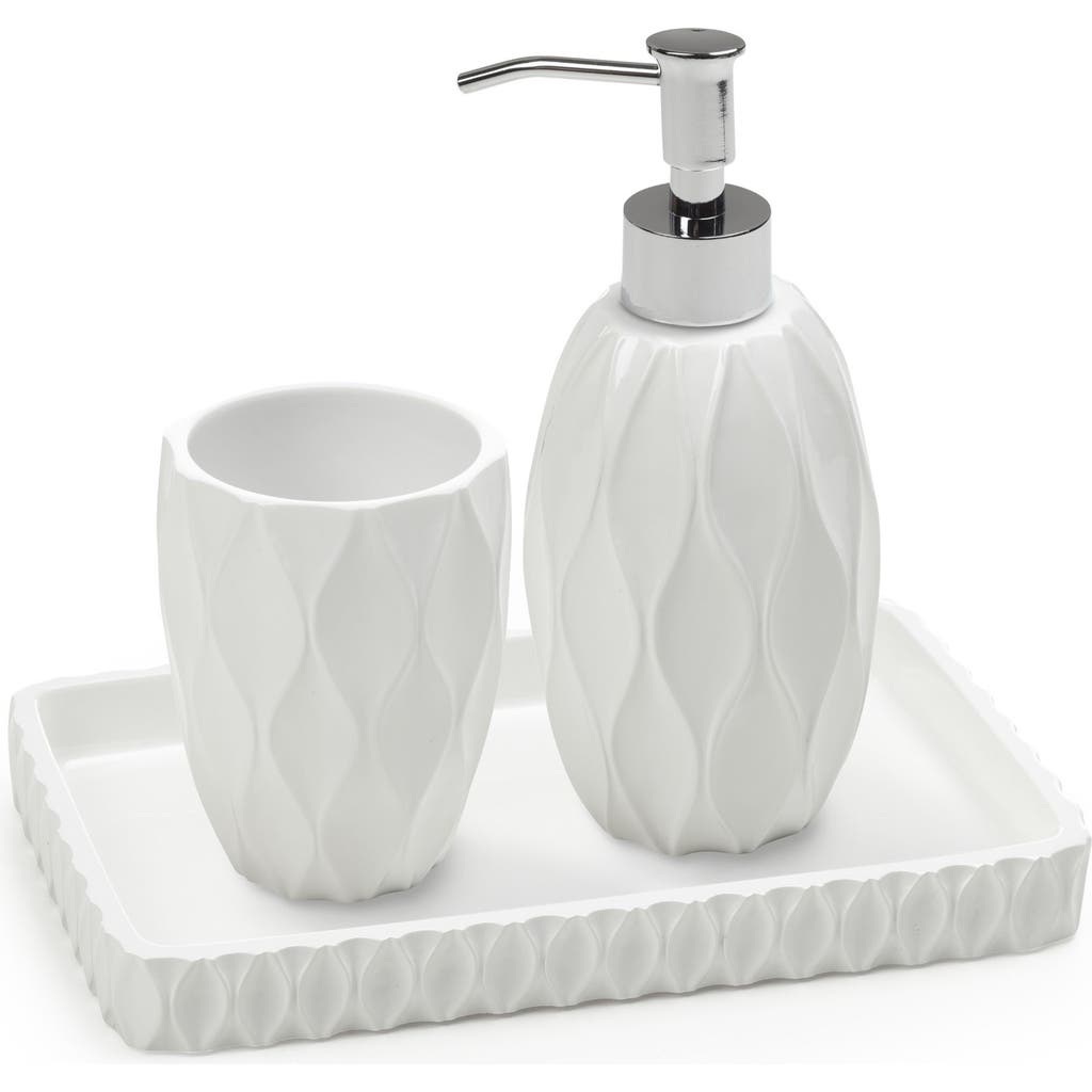 Roselli Trading Company Wave 3-piece Bathroom Set In White