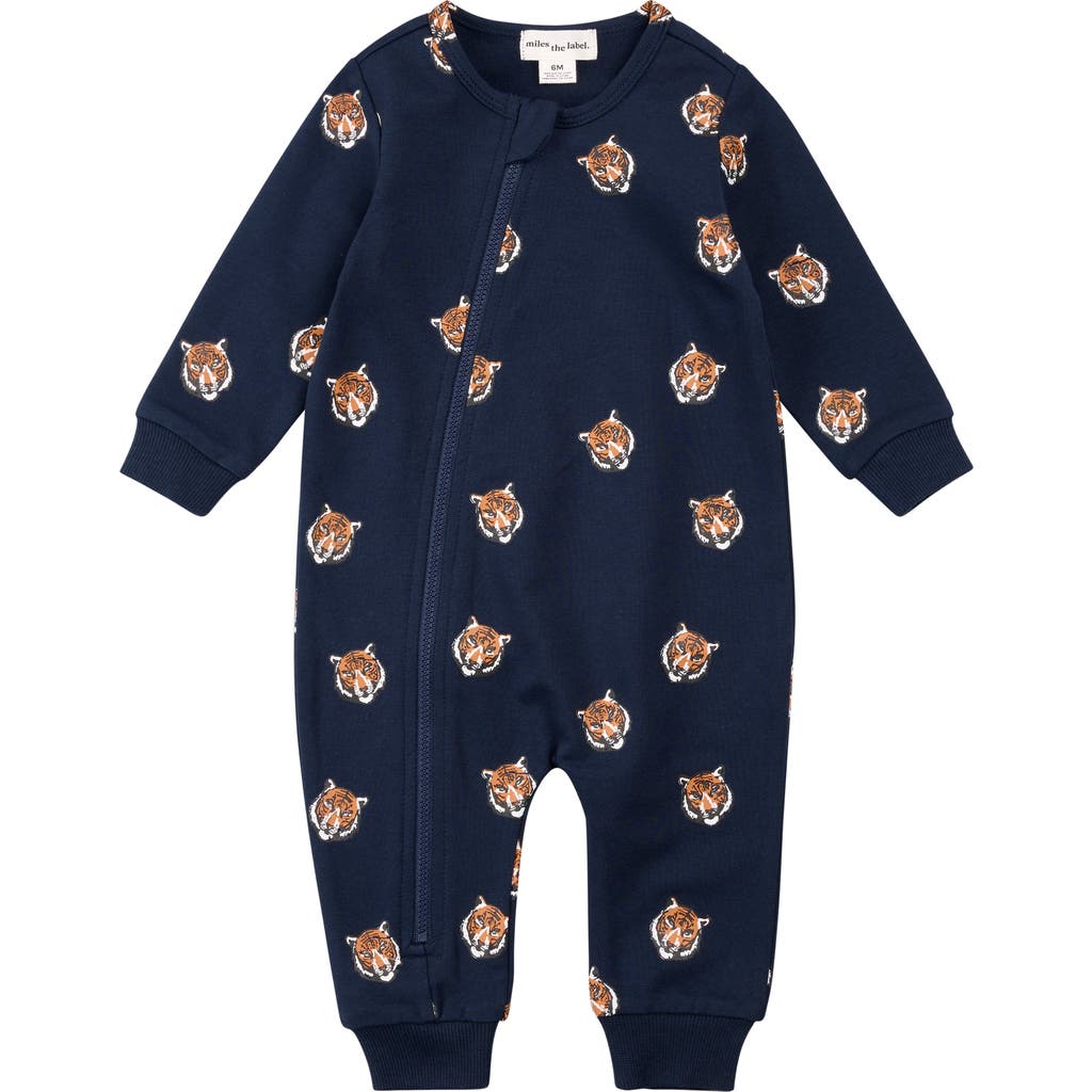 Miles The Label Go Tigers Full Zip Romper In Blue
