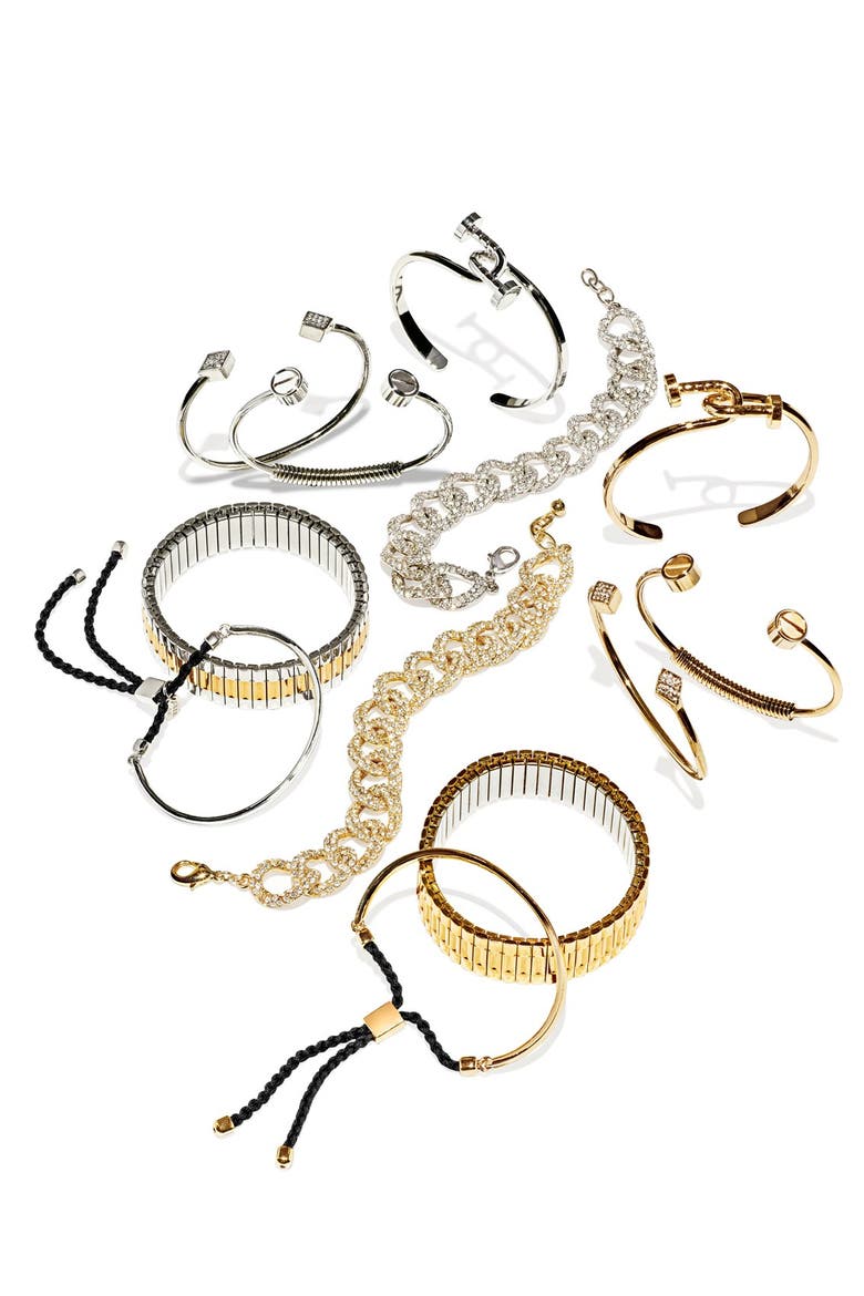 Pavé Link Bracelet, Alternate, color, GOLD/ CRYSTAL