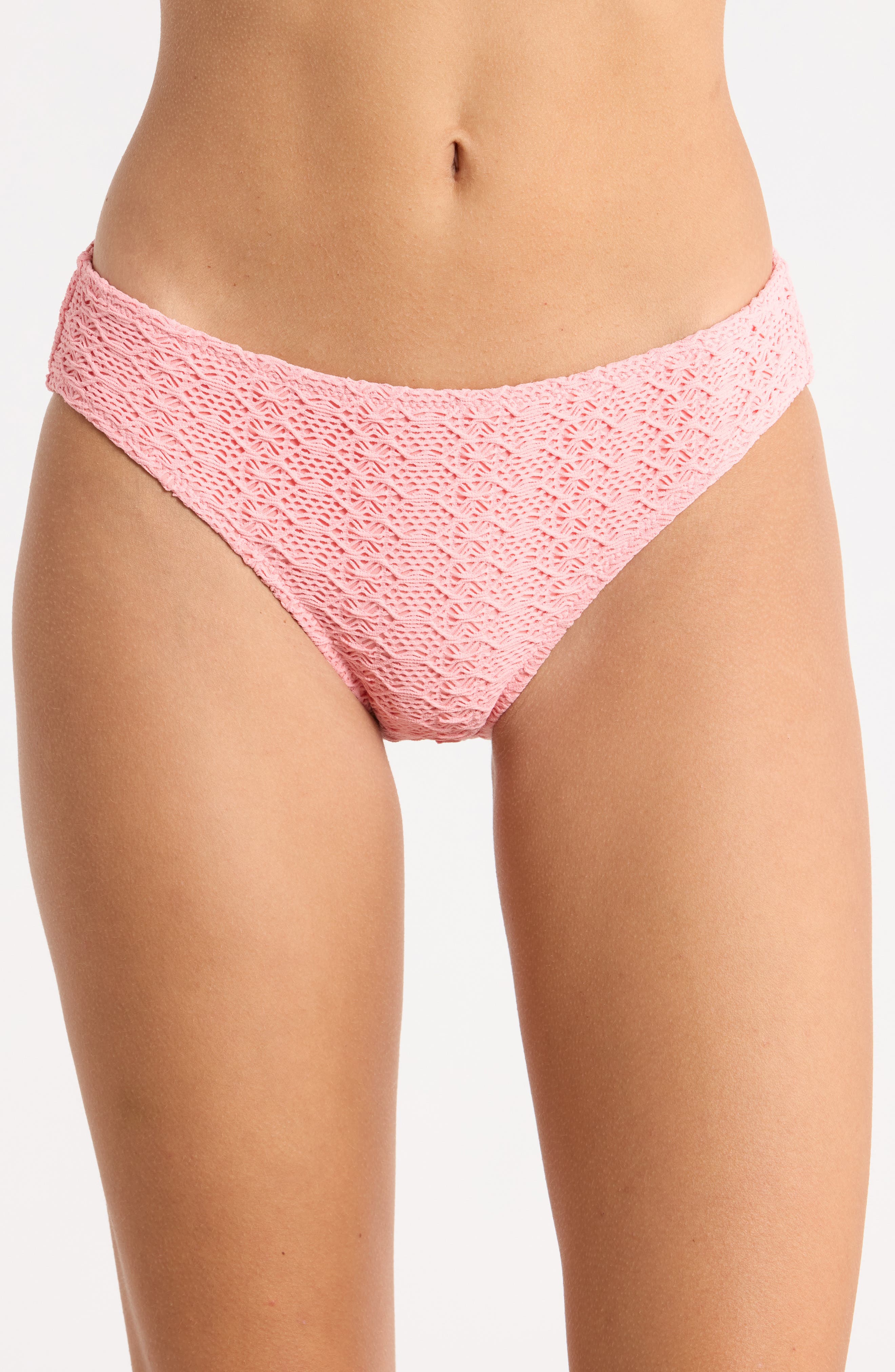 Net Overlay Hipster Bikini Bottoms