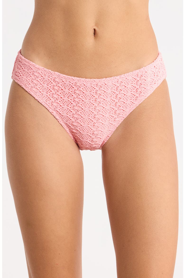 Net Overlay Hipster Bikini Bottoms, Main, color, PETAL PINK