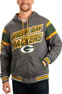 G-III SPORTS BY CARL BANKS Men's G-III Sports by Carl Banks Green/Gray Green Bay Packers Extreme Full Back Reversible Hoodie Full-Zip Jacket