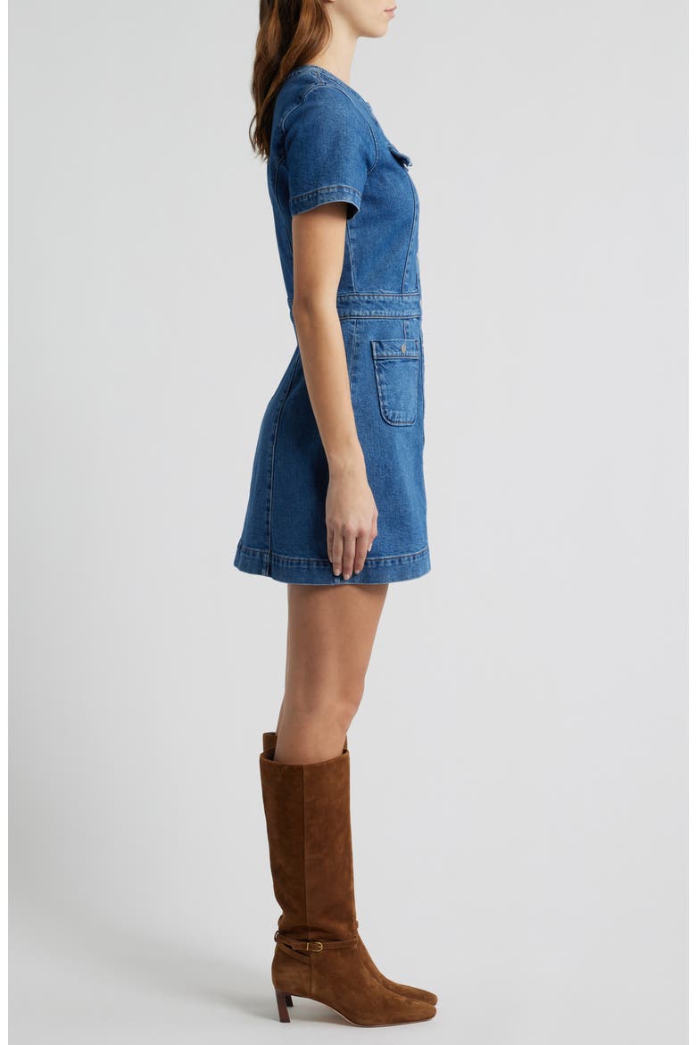 Kiya Snap Front Denim Mini Shirtdress, Alternate, color, ADVENTURE
