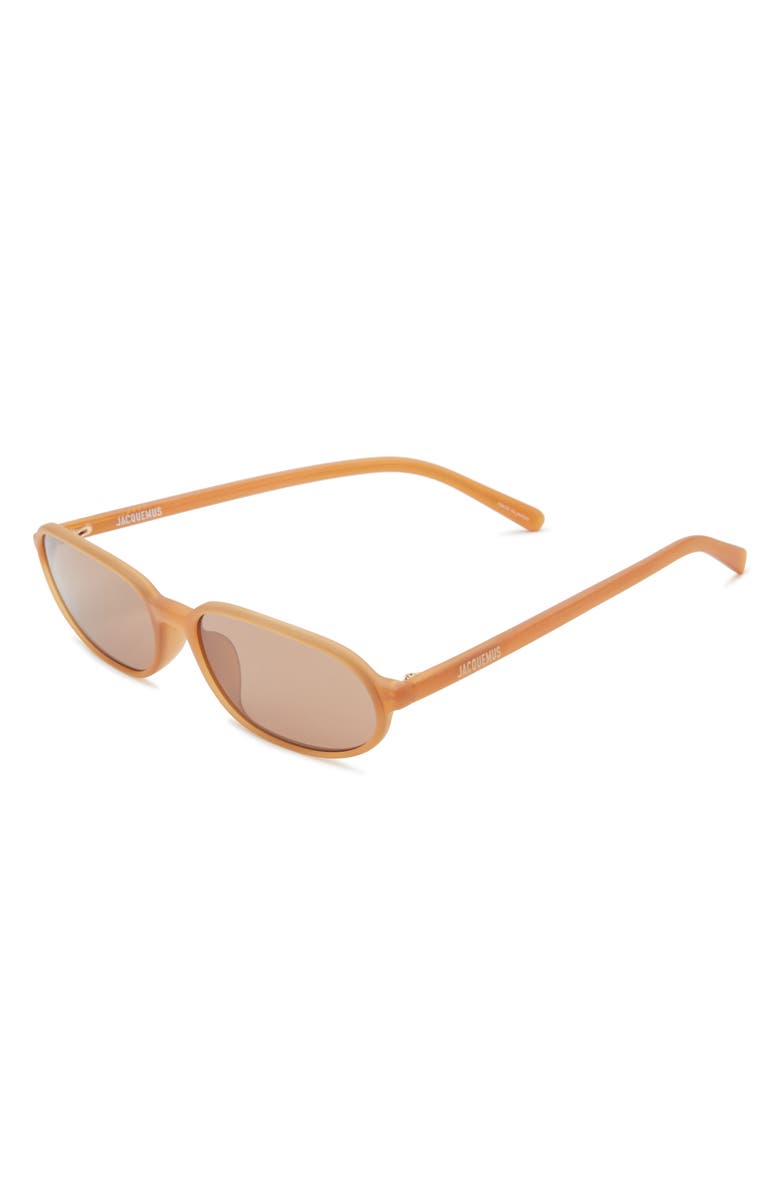 Jacquemus Oval Polarized Sunglasses, Alternate, color, Sanded Caramel/Gold/Brown