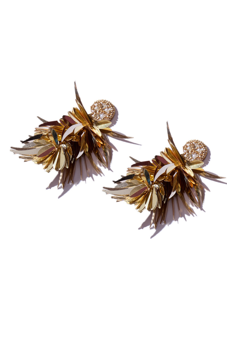 Simitri Gold Fringe Earrings, Alternate, color, Gold