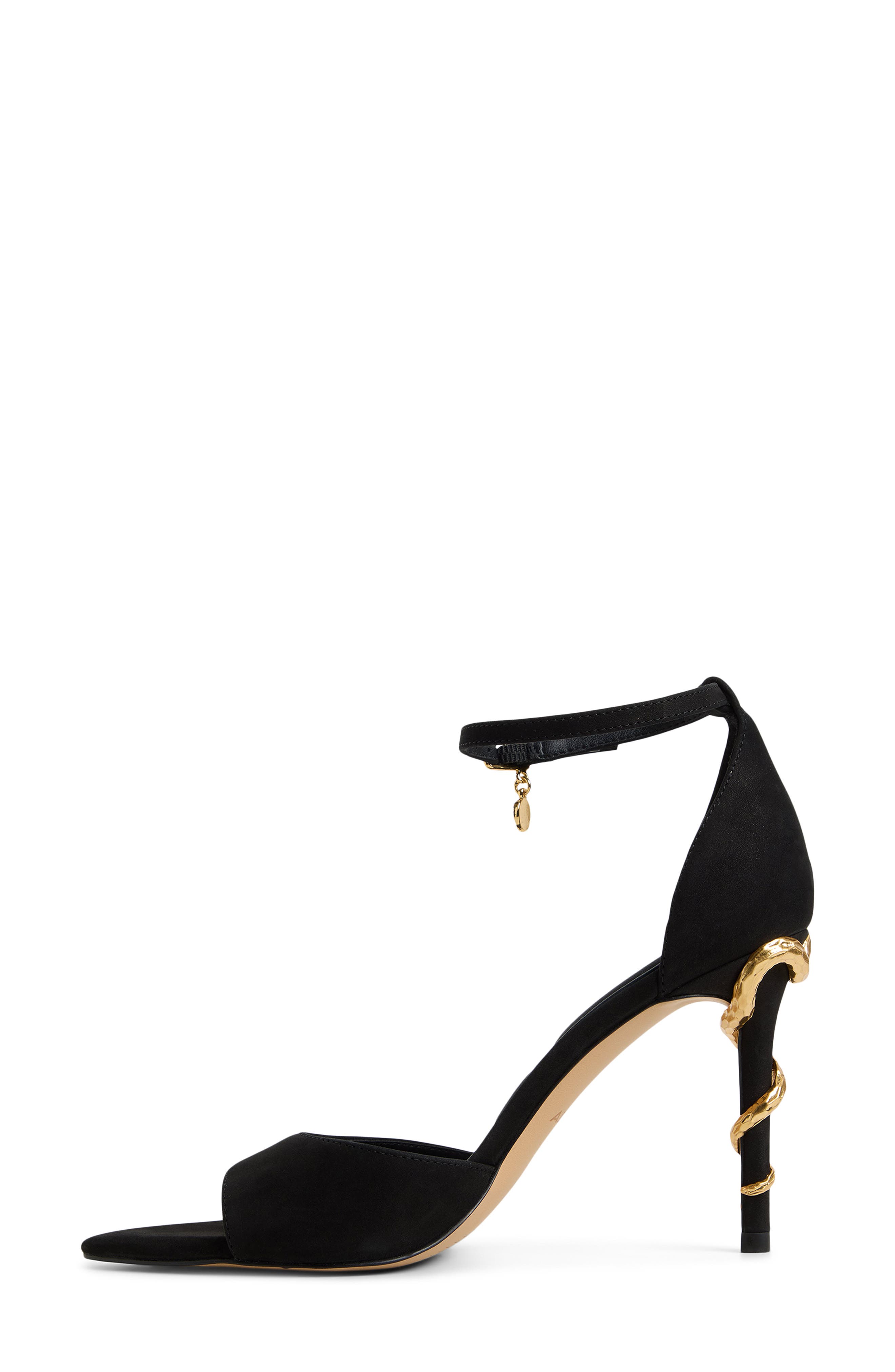 ALDO Medeza Ankle Strap Pointed Toe Sandal, Alternate, color, Black