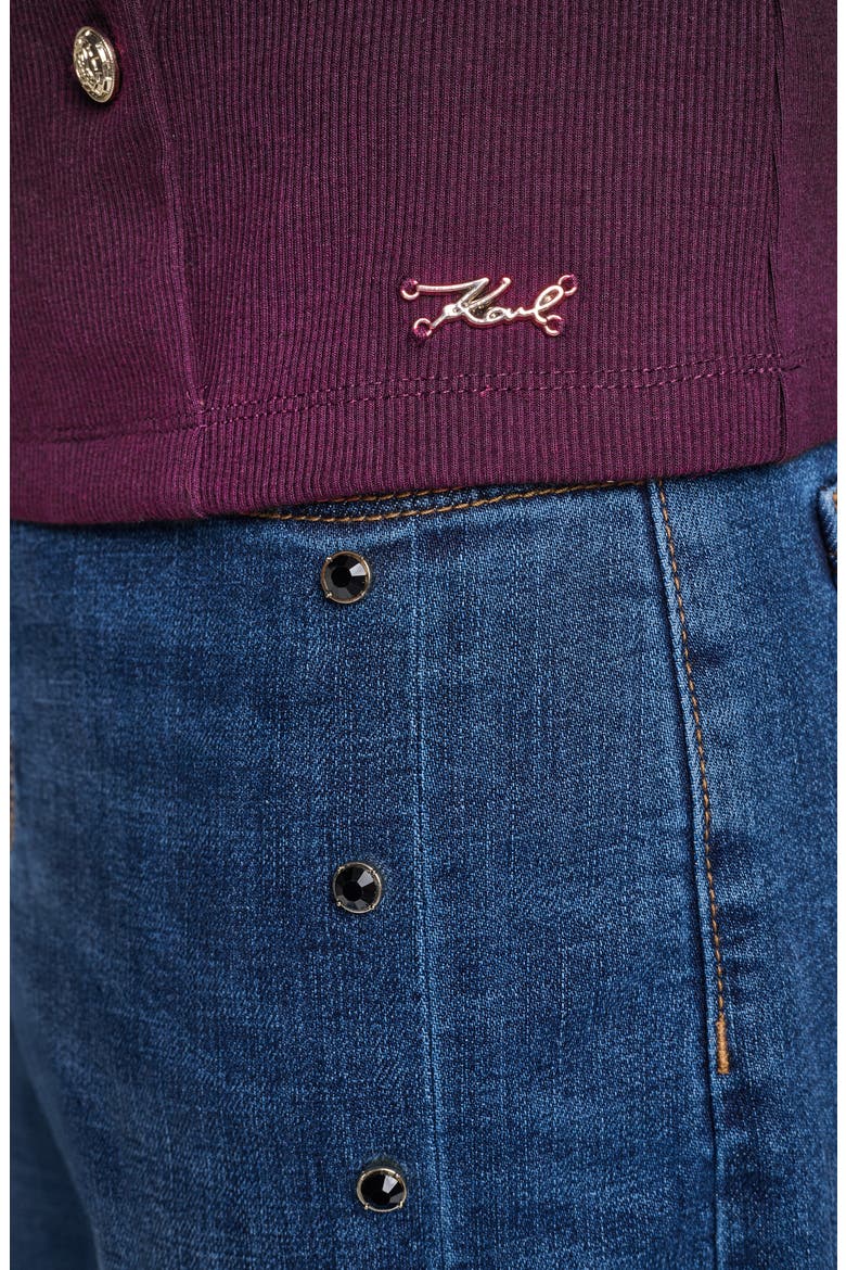 Button Embellished Long Sleeve Knit Top, Alternate, color, CHERRY LACQUER