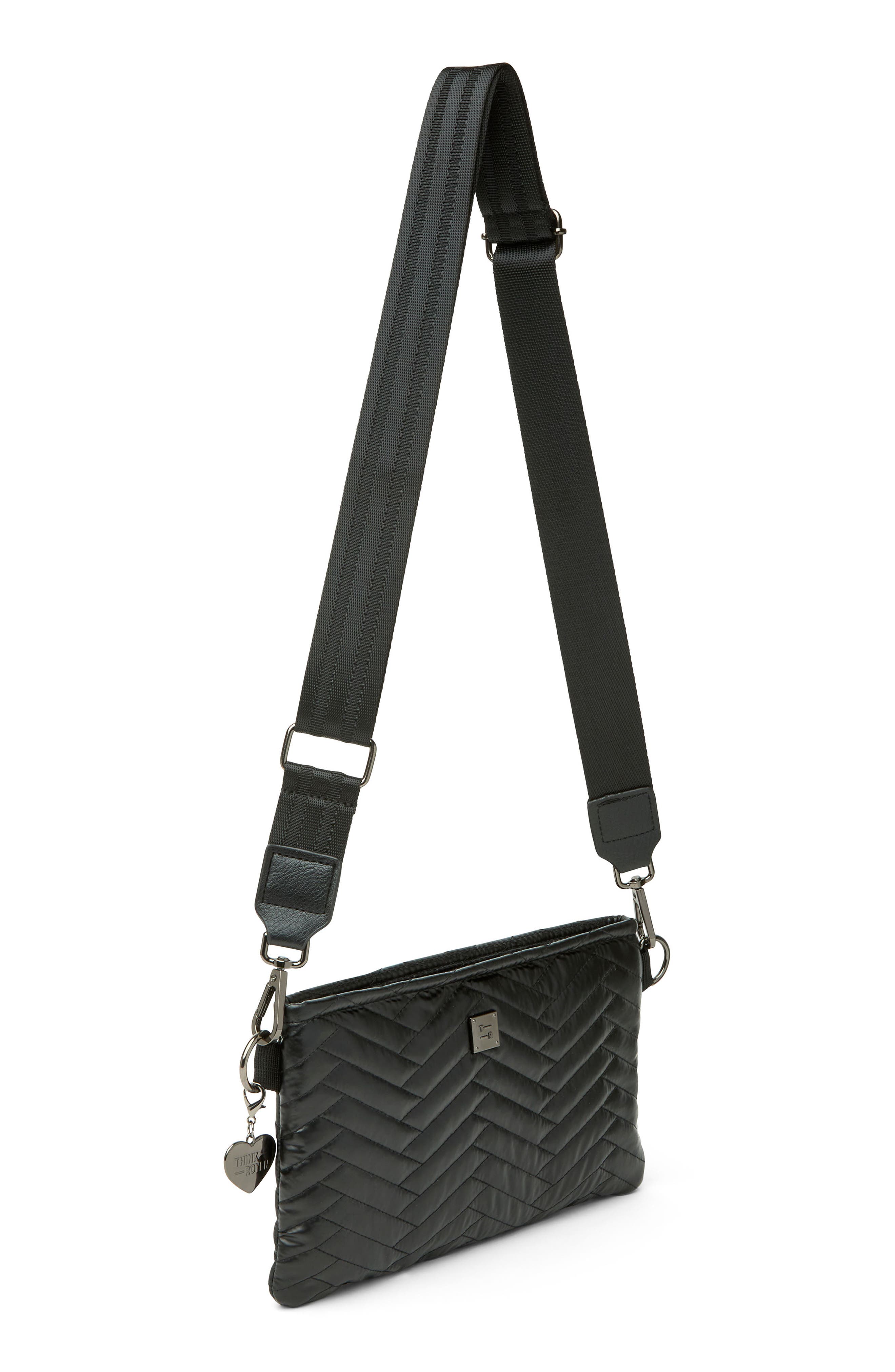 THINK ROYLN Almost Famous Quilted Crossbody Bag, Alternate, color, Pearl Black