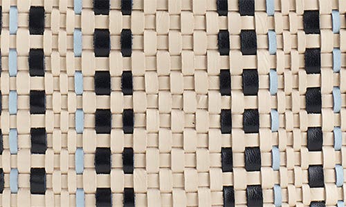 Madewell Leather Stripe Mini Woven Tote In Brown