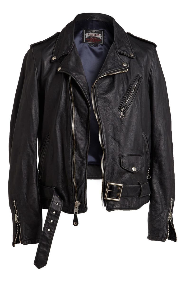 Schott NYC 'Perfecto 626' Leather Moto Jacket, Alternate, color,
