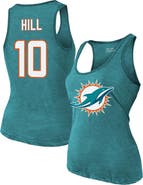 Majestic Threads Women's Majestic Threads Tyreek Hill Aqua Miami Dolphins Name & Number Tri-Blend Tank Top