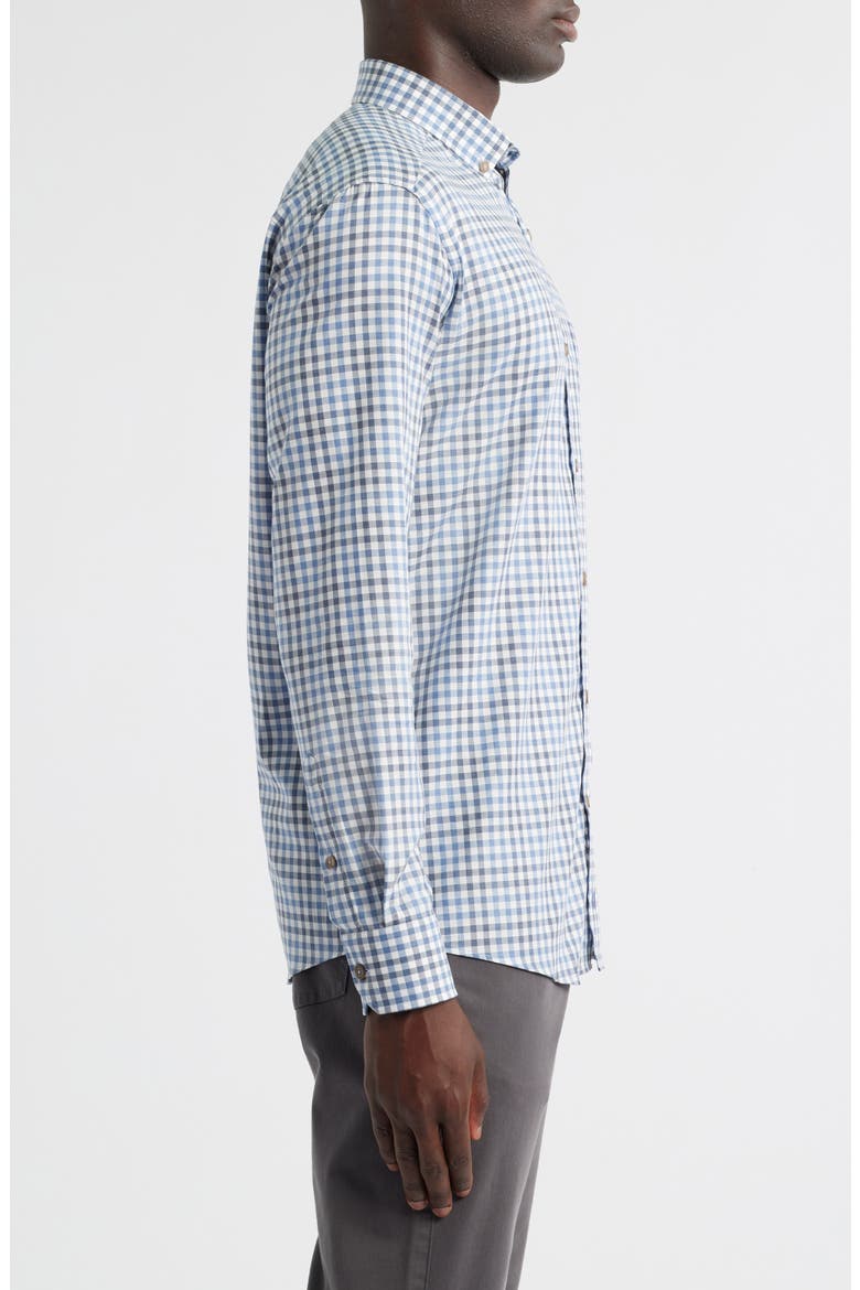 Check Heathered Cotton Button-Up Shirt, Alternate, color, BLUE/ NAVY TONAL CHECK SHIRT