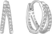 BEN ONI Doube CZ Huggie Hoop Earrings