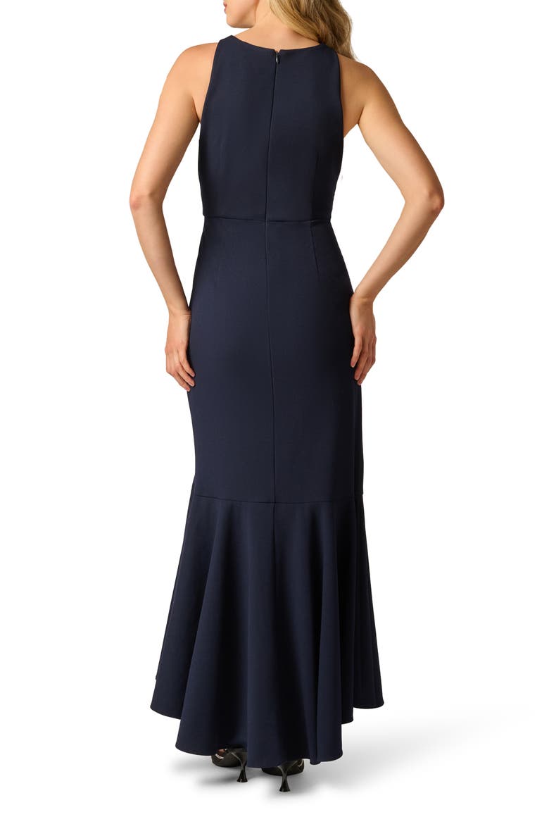 Beaded Appliqué Ruffle Crepe Gown, Alternate, color, MIDNIGHT