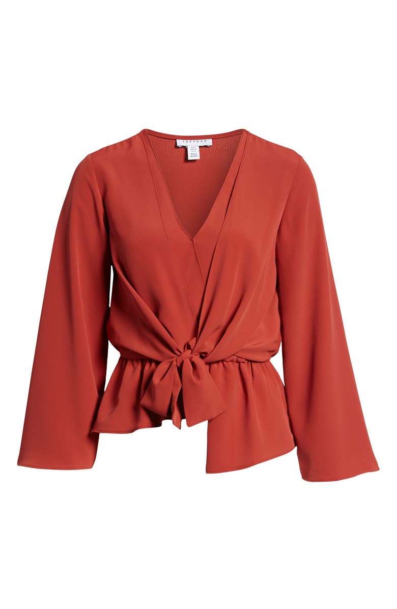 Topshop Tiffany Asymmetrical Blouse, Alternate, color,