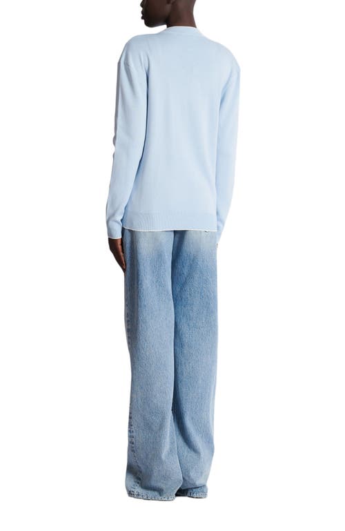 Balmain Emblem-embroidered Fine-knit Cardigan In Blue