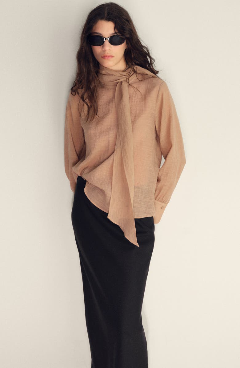 MANGO Woven Maxi Skirt, Alternate, color, Black