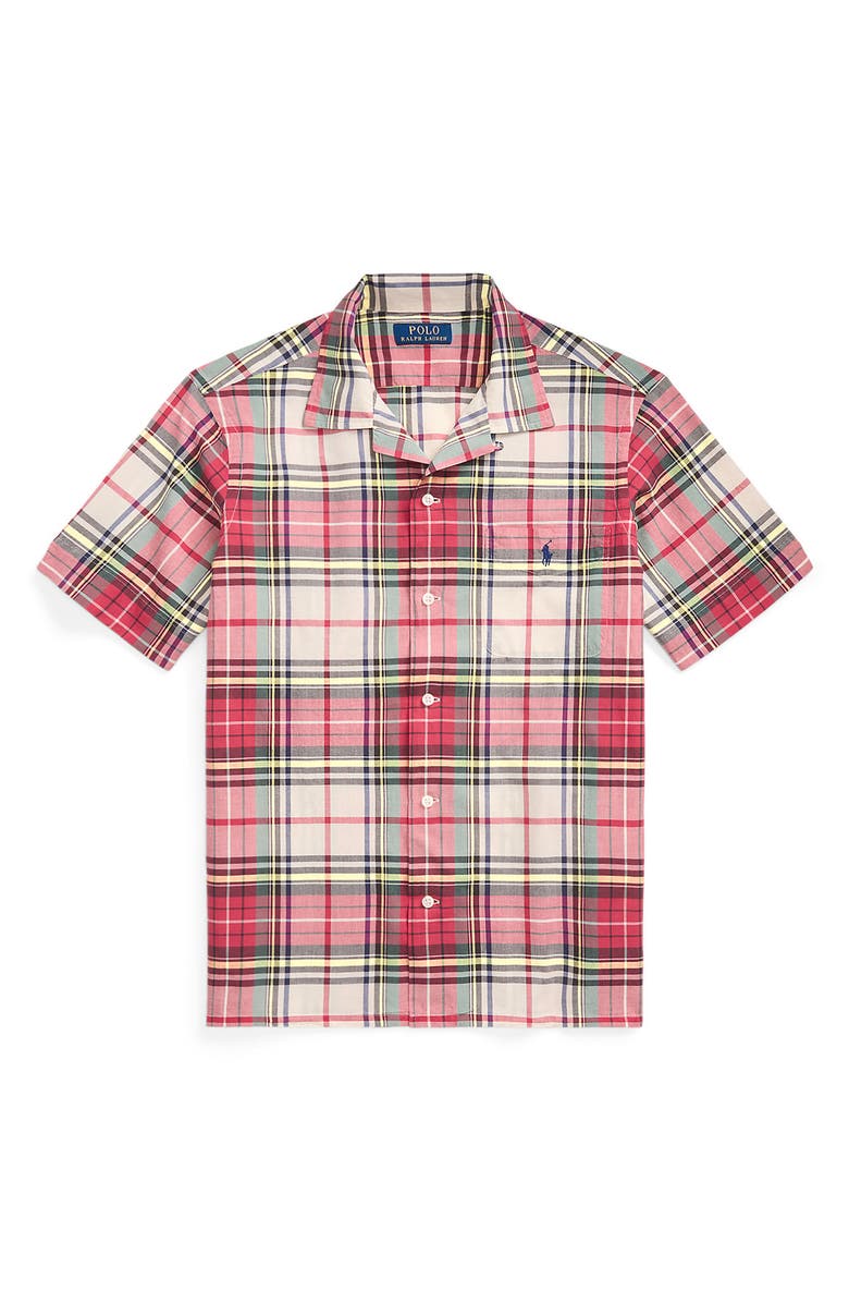Polo Ralph Lauren Classic Fit Madras Plaid Camp Shirt, Alternate, color, 