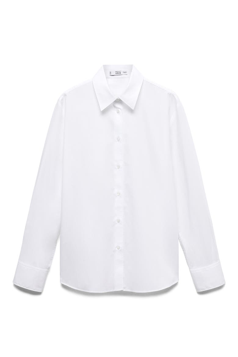 Oversize Cotton Button-Up Shirt, Alternate, color, OFF WHITE