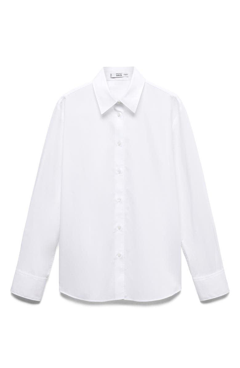 MANGO Oversize Cotton Button-Up Shirt, Alternate, color, 