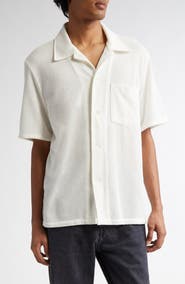 OUR LEGACY Boxy Bouclé Button-Up Shirt