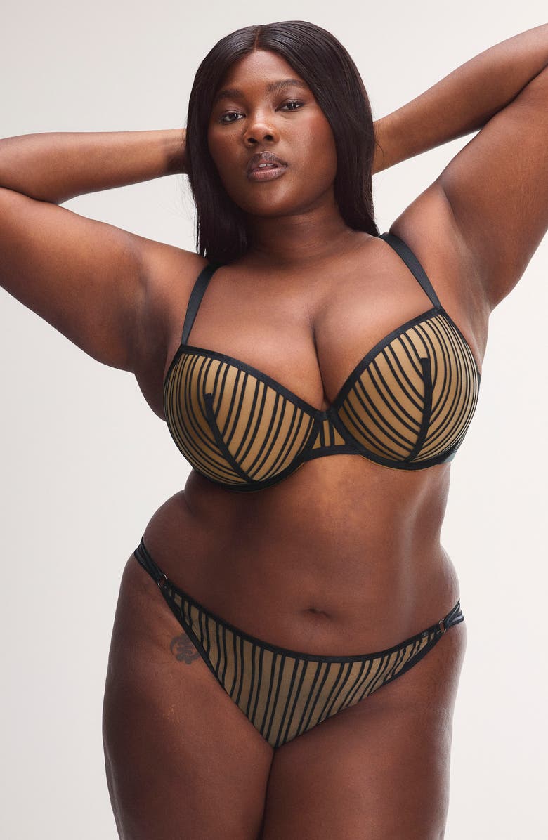 SAVAGE X FENTY Strappy Hour String Bikini, Alternate, color, Black Caviar