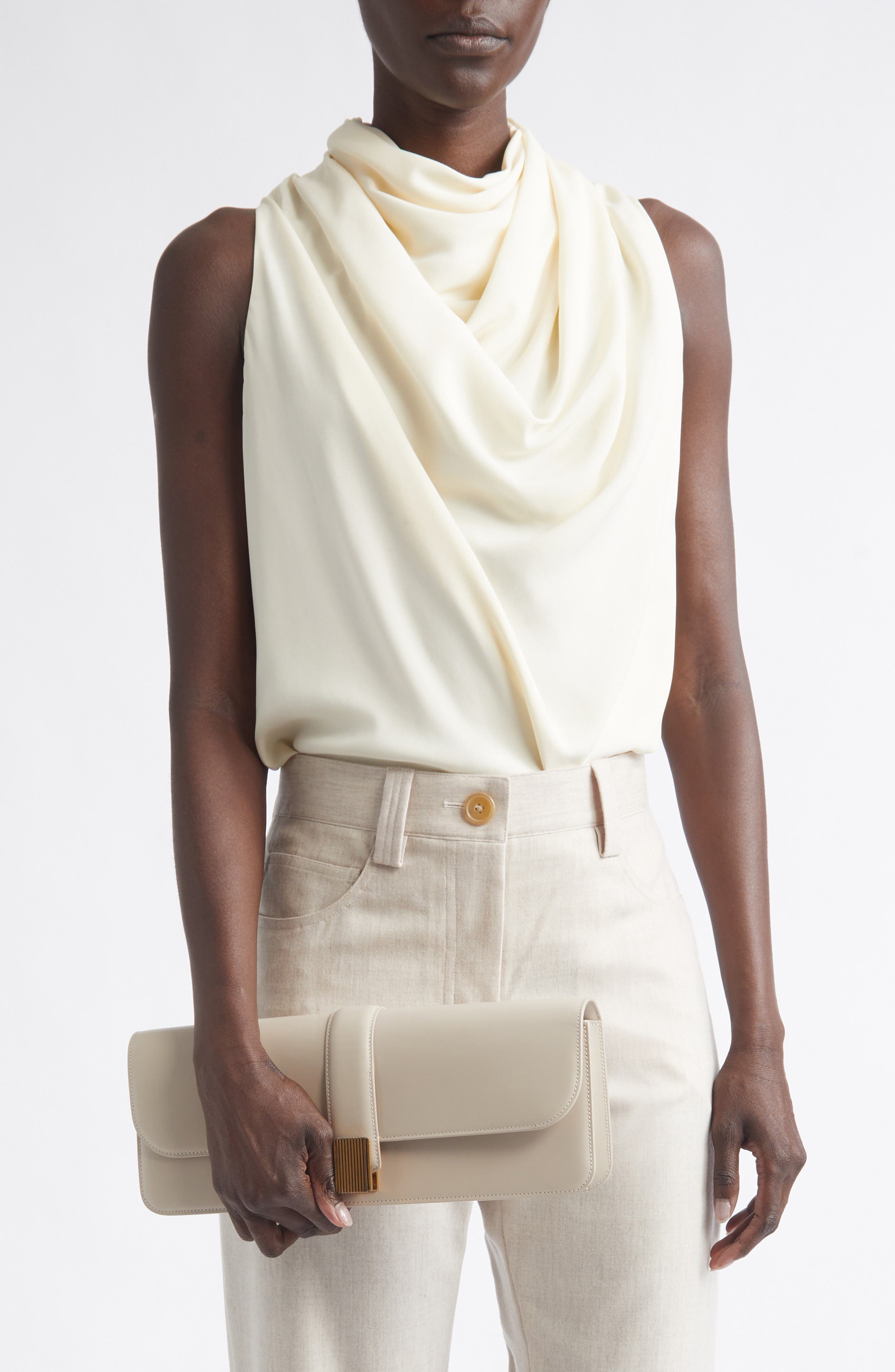 Blake Leather East/West Clutch, Alternate, color, BURRO