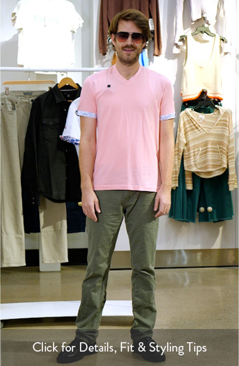 Vivaldi Solid Trip Pink V-Neck T-Shirt, sales video thumbnail