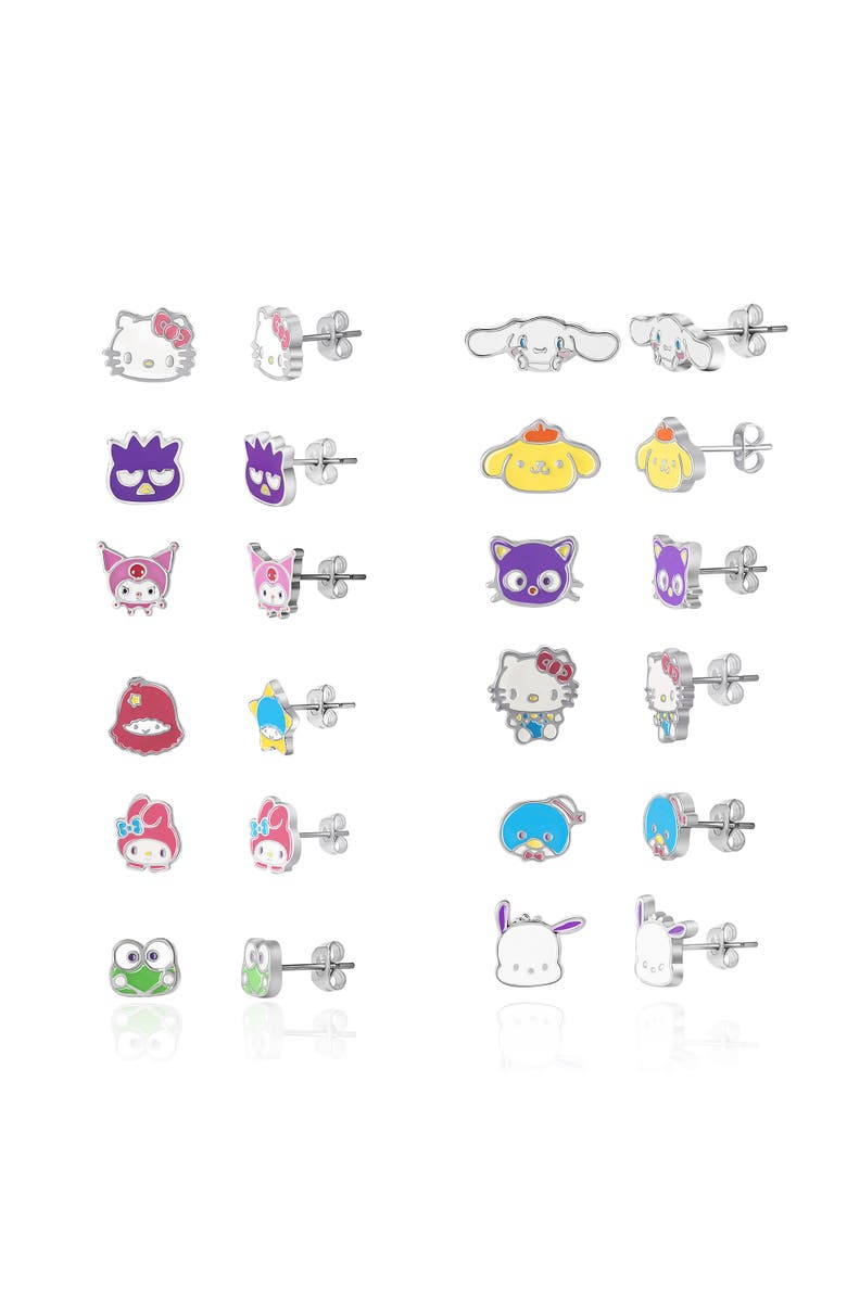 Hello Kitty and Friends Stud Earring Set - 12 Pairs, Main, color, Multicolor