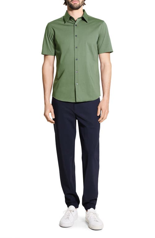 Theory Irving Short Sleeve Button-up Shirt In Green