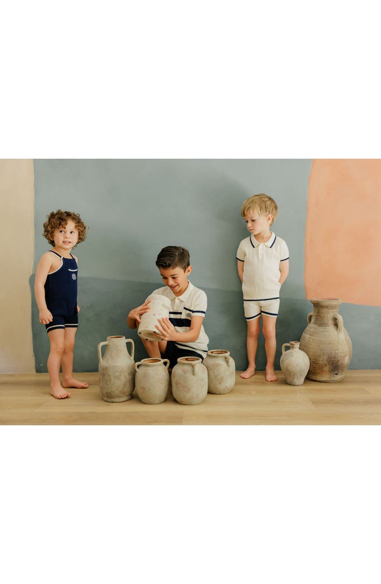 Ely's & Co. Looms Storybook Collection - Boys Mesh Knit Romper, Alternate, color, Blue