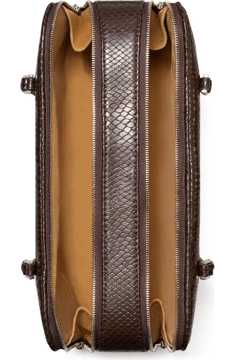 Tory Burch Marshmallow Croc Embossed LeatherShoulder Bag, Alternate, color,