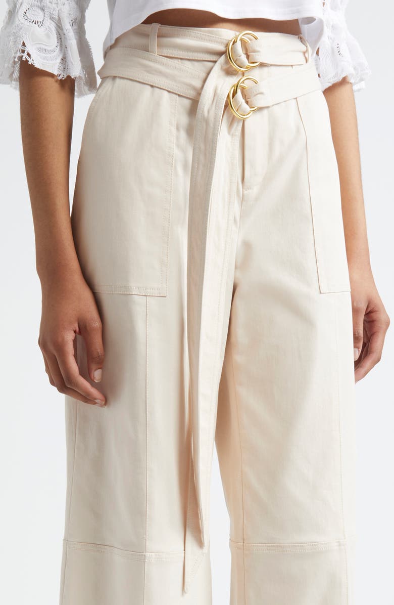 Cinq à Sept Winona Double Belt Stretch Brushed Cotton Twill Pants, Alternate, color,