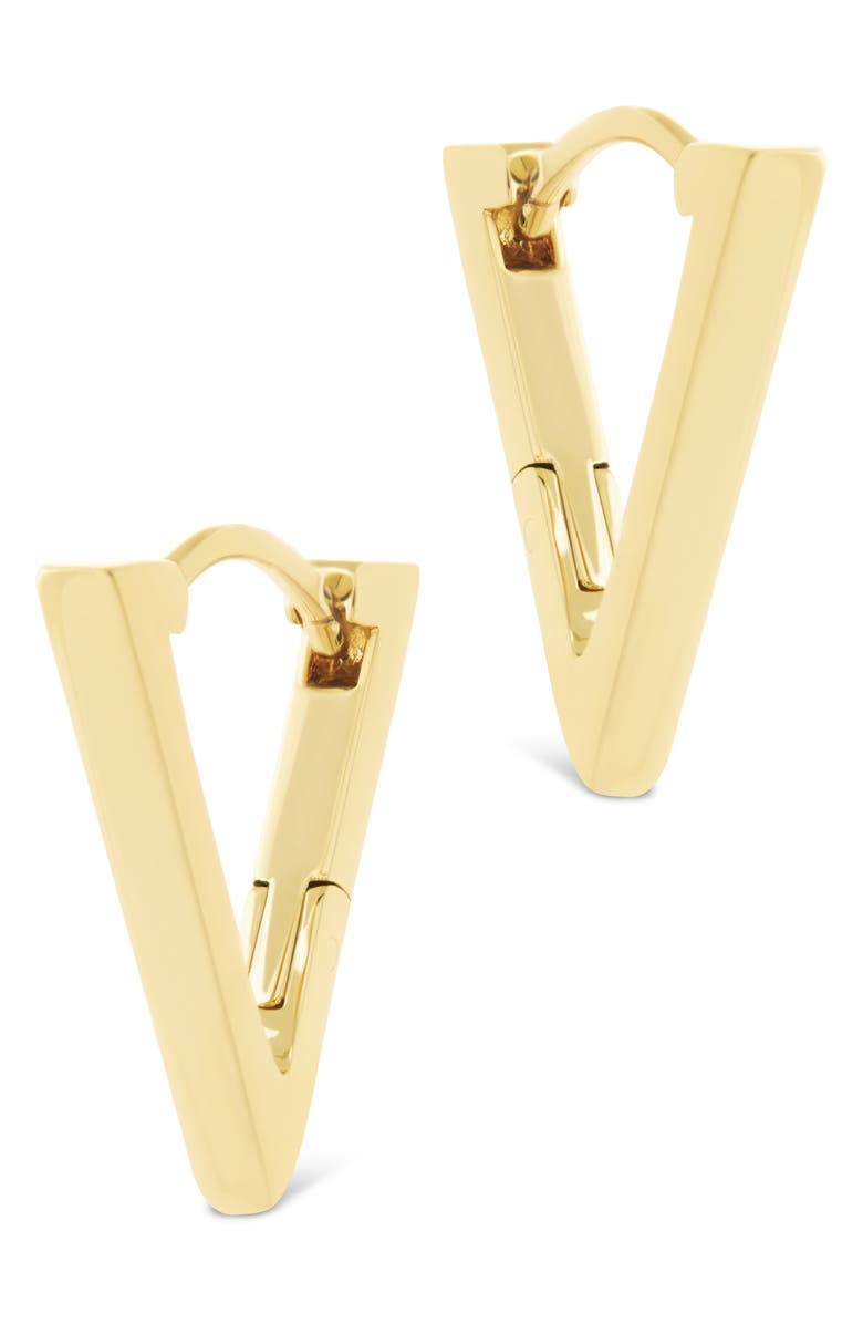 Sterling Forever Robyn Pointed Hoop Earrings, Alternate, color, Gold