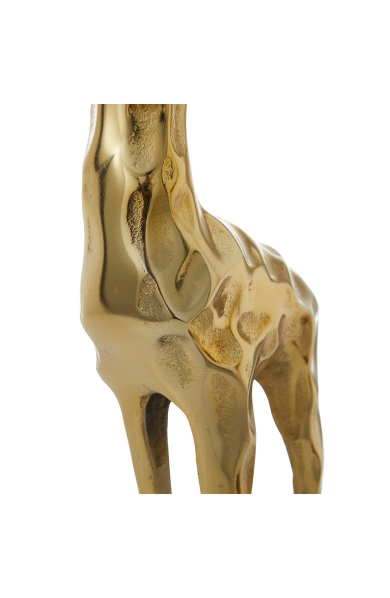 VIVIAN LUNE HOME Goldtone Aluminum Contemporary Giraffe Sculpture - Set of 2, Alternate, color, 