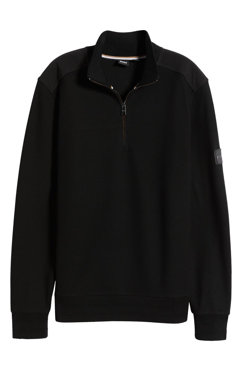 BOSS Sidney Cotton Piqué Half Zip Pullover, Alternate, color,