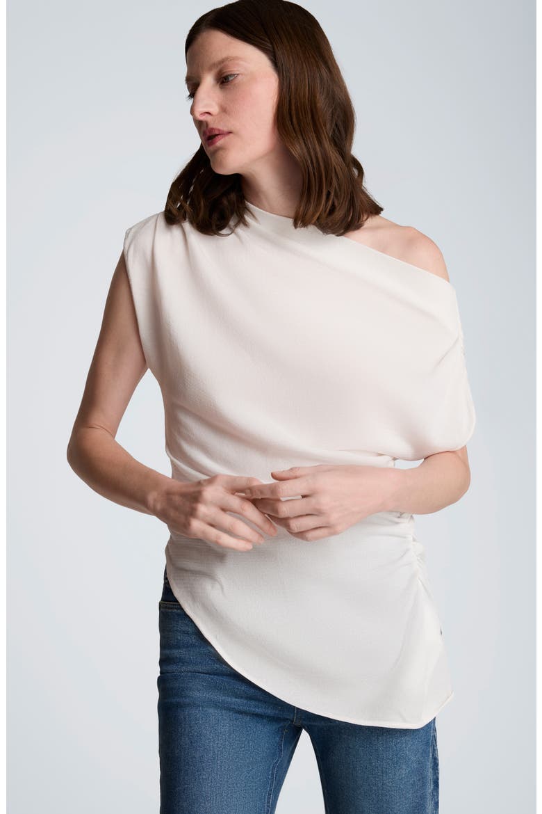 Asymmetric Hem One-Shoulder Sweater, Alternate, color, PURE WHITE