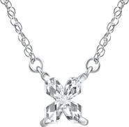 Bliss Diamond Diamond "X" Initial Pendant 18" Necklace 14K Gold Lab Grown
