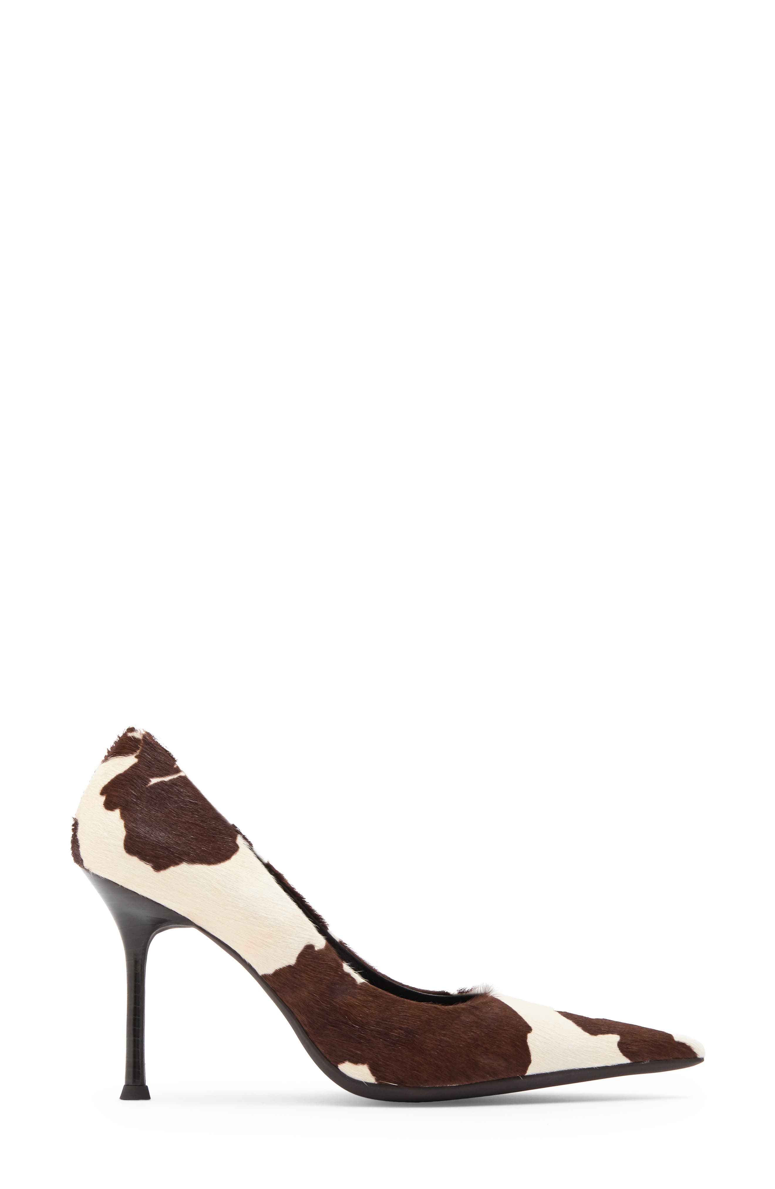 Jeffrey Campbell Risktake Genuine Calf Hair Pointed Toe Pump, Alternate, color, Brown White Cow